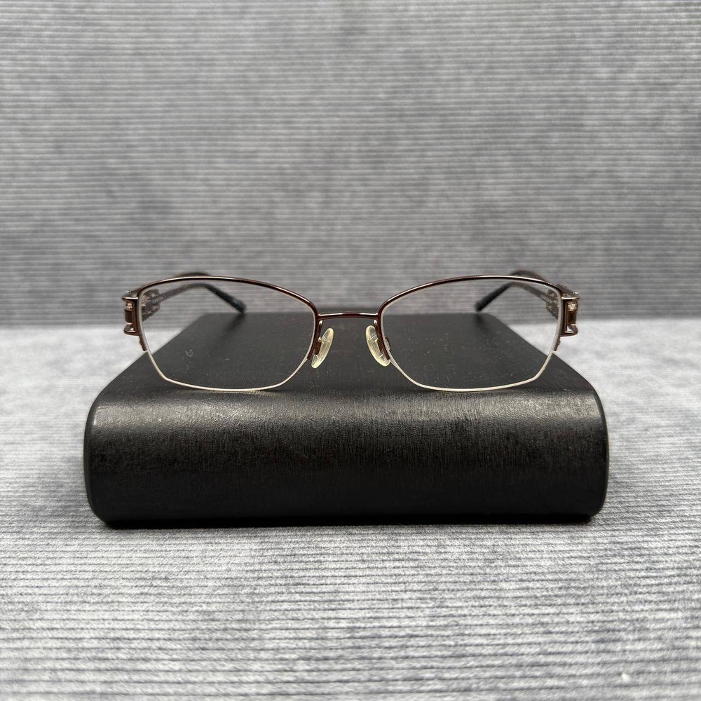 Elle EL18779 Bronze Rectangular Semi Rimless Eyeglasses Frames 50-18-135 BR